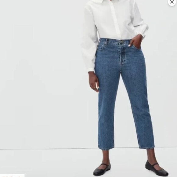 Everlane Women’s Size 33 Ankle Curvy 90’s Cheeky Straight Jeans Northridge Wash - Picture 1 of 16